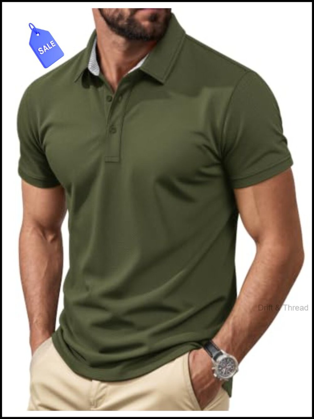 Men's Cotton Pique Classic Fit Polo Shirt Short Sleeve Pull On